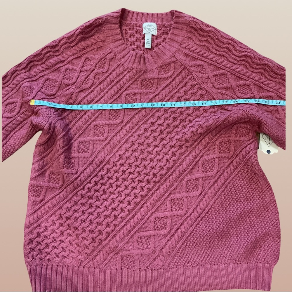 St. John’s Bay Heirloom Rose Cable Knit Sweater | Size XXL | Cozy Winter New - Picture 5 of 10